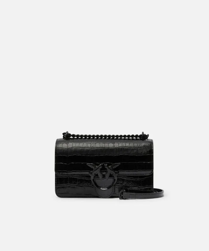 Women Crossbody Bags Pinko Love Bag Allblack Patent Crossbody Bag Limo Black Block Colour Women Crossbody Bags Pinko Love Bag Allblack Patent Crossbody Bag Limo Black Block Colour