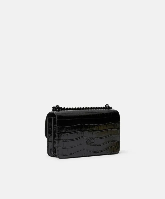 Women Crossbody Bags Pinko Love Bag Allblack Patent Crossbody Bag Limo Black Block Colour Women Crossbody Bags Pinko Love Bag Allblack Patent Crossbody Bag Limo Black Block Colour