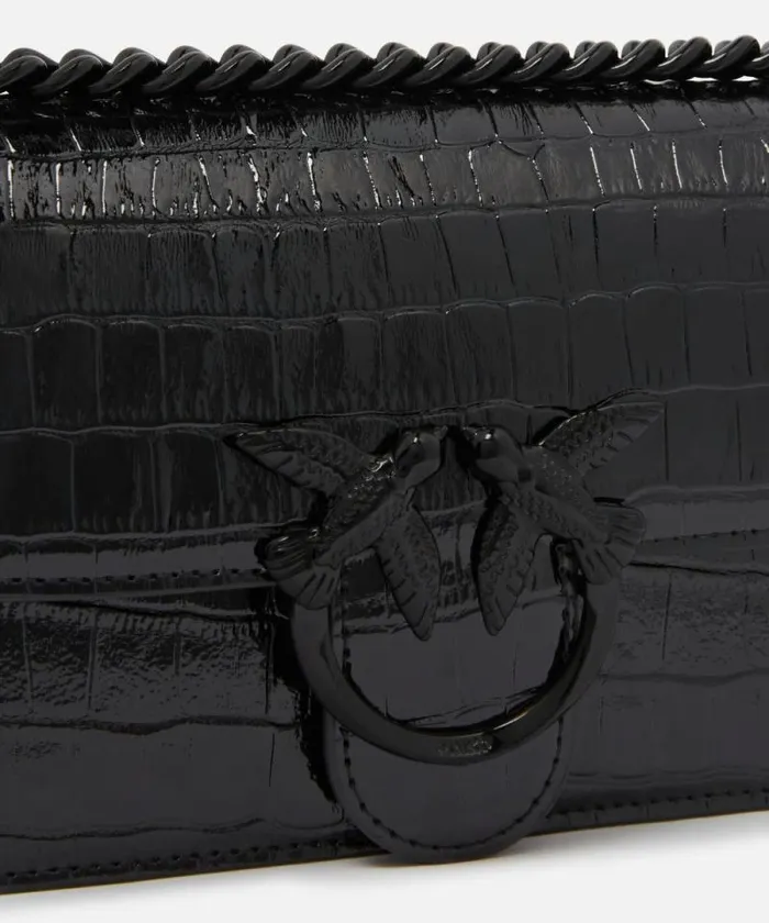 Women Crossbody Bags Pinko Love Bag Allblack Patent Crossbody Bag Limo Black Block Colour Women Crossbody Bags Pinko Love Bag Allblack Patent Crossbody Bag Limo Black Block Colour
