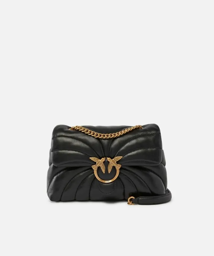 Women Crossbody Bags Pinko Love Bag Puff Large Butterfly Quilt Crossbody Bag Blackantique Gold