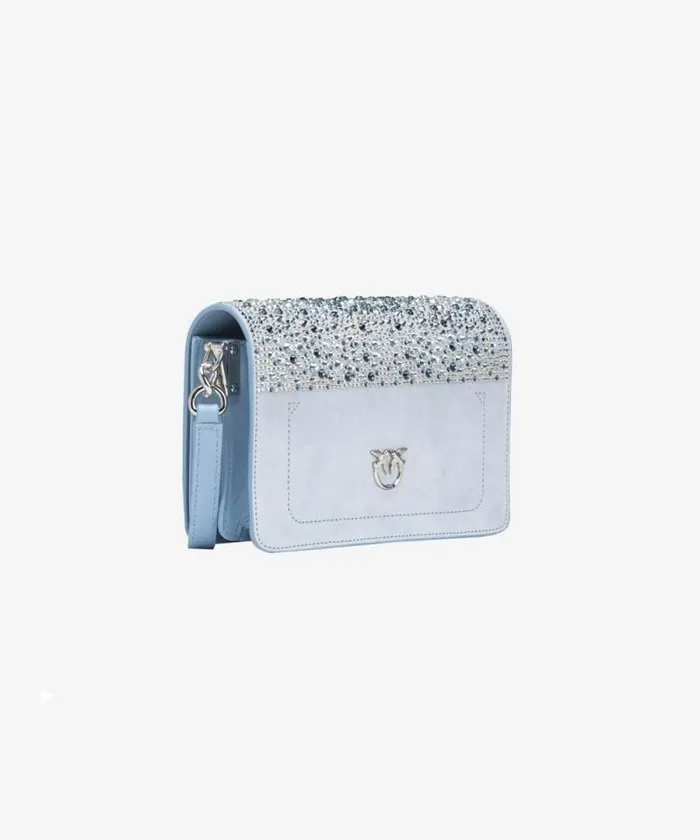 Women Crossbody Bags Pinko PINKO Galleria Fullrhinestone Mini Love Bag Click Light Sky Blueshiny Nickel Women Crossbody Bags Pinko PINKO Galleria Fullrhinestone Mini Love Bag Click Light Sky Blueshiny Nickel