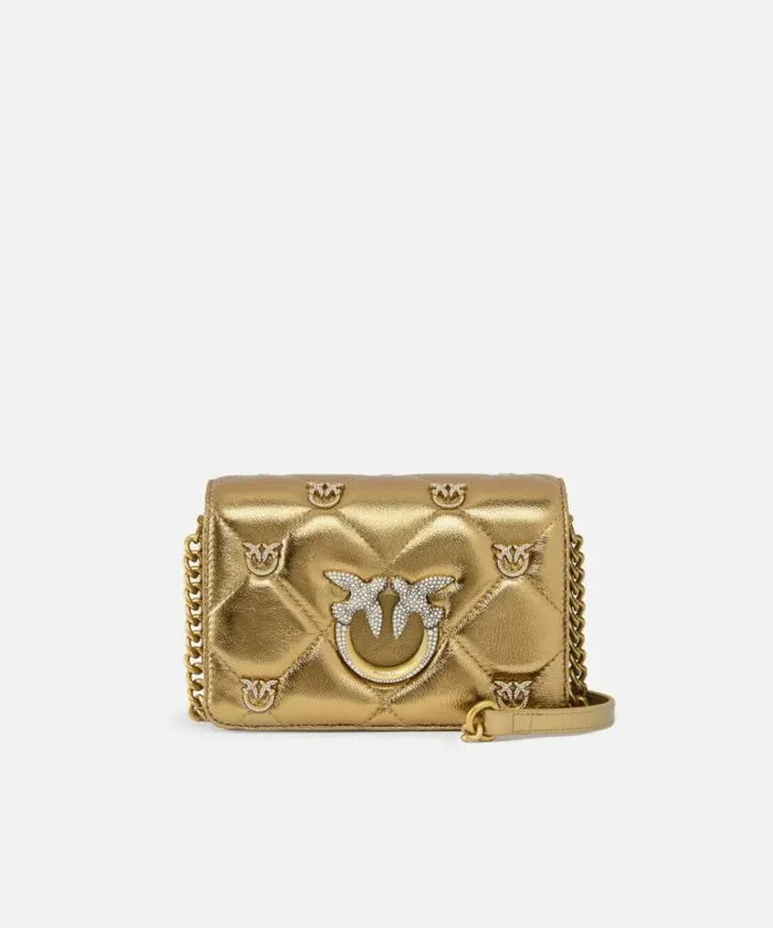Women Crossbody Bags Pinko PINKO Galleria Golden Quilted Love Bag With Bird Detailing Bronzebronze Women Crossbody Bags Pinko PINKO Galleria Golden Quilted Love Bag With Bird Detailing Bronzebronze