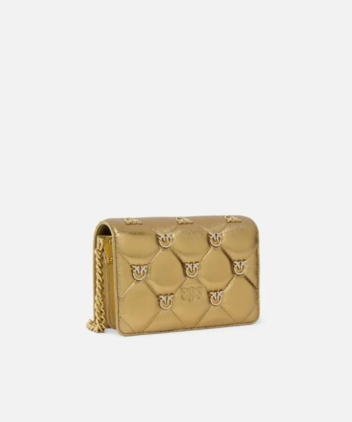 Women Crossbody Bags Pinko PINKO Galleria Golden Quilted Love Bag With Bird Detailing Bronzebronze Women Crossbody Bags Pinko PINKO Galleria Golden Quilted Love Bag With Bird Detailing Bronzebronze