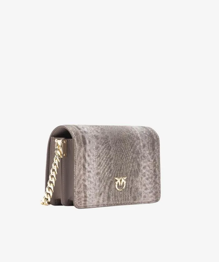 Women Crossbody Bags Pinko PINKO Galleria Mini Click Crossbody Bag In Glittery Reptile Leather Beige 8211 Ironlightgold Women Crossbody Bags Pinko PINKO Galleria Mini Click Crossbody Bag In Glittery Reptile Leather Beige 8211 Ironlightgold