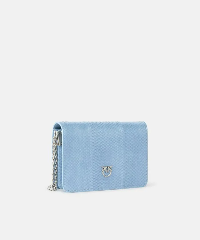 Women Crossbody Bags Pinko PINKO Galleria Mini Love Bag Crossbody Bag In Shiny Reptile Skin Dusty Blueold Silver Women Crossbody Bags Pinko PINKO Galleria Mini Love Bag Crossbody Bag In Shiny Reptile Skin Dusty Blueold Silver