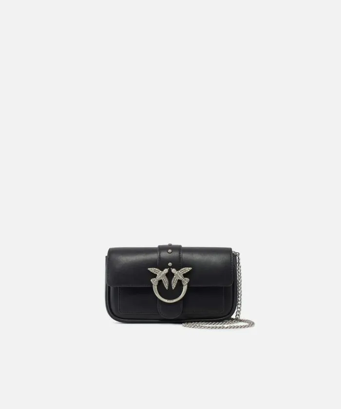 Women Crossbody Bags Pinko Pocket Love Bag One Simply Blackold Silver