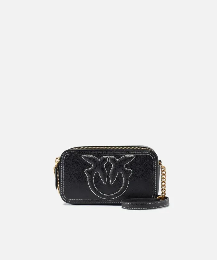 Women Crossbody Bags Pinko Small Crossbody Bag With Raised Love Birds Logo Blackantique Gold Women Crossbody Bags Pinko Small Crossbody Bag With Raised Love Birds Logo Blackantique Gold