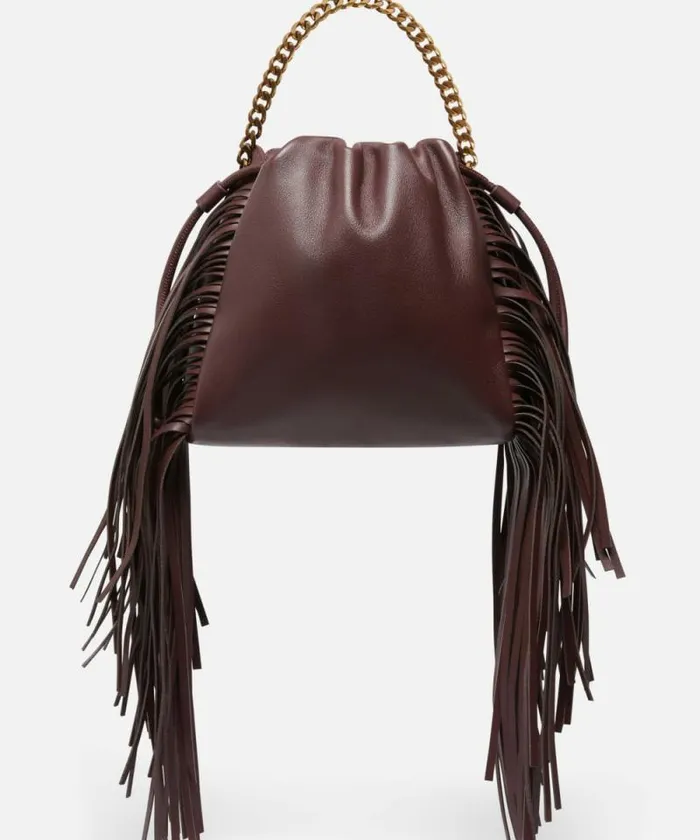 Women Crossbody Bags Pinko Soft Leather Bag With Fringes Choc Bitterantiquegold Women Crossbody Bags Pinko Soft Leather Bag With Fringes Choc Bitterantiquegold