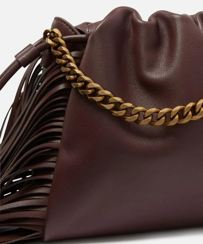 Women Crossbody Bags Pinko Soft Leather Bag With Fringes Choc Bitterantiquegold Women Crossbody Bags Pinko Soft Leather Bag With Fringes Choc Bitterantiquegold