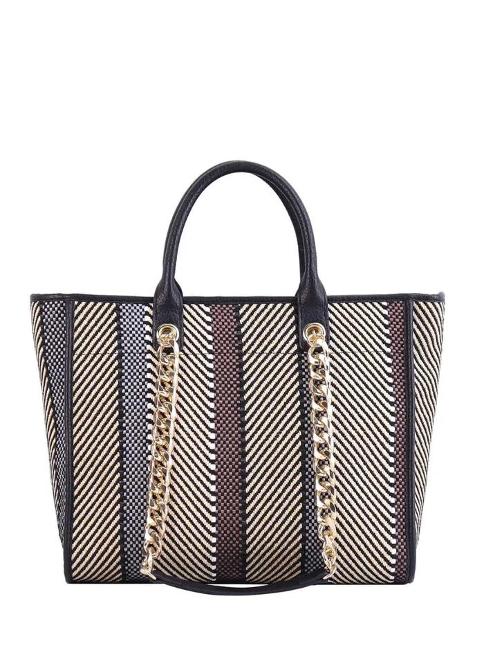 Women Crossbody Jessica Simpson Dani Tote In Black Natural Straw