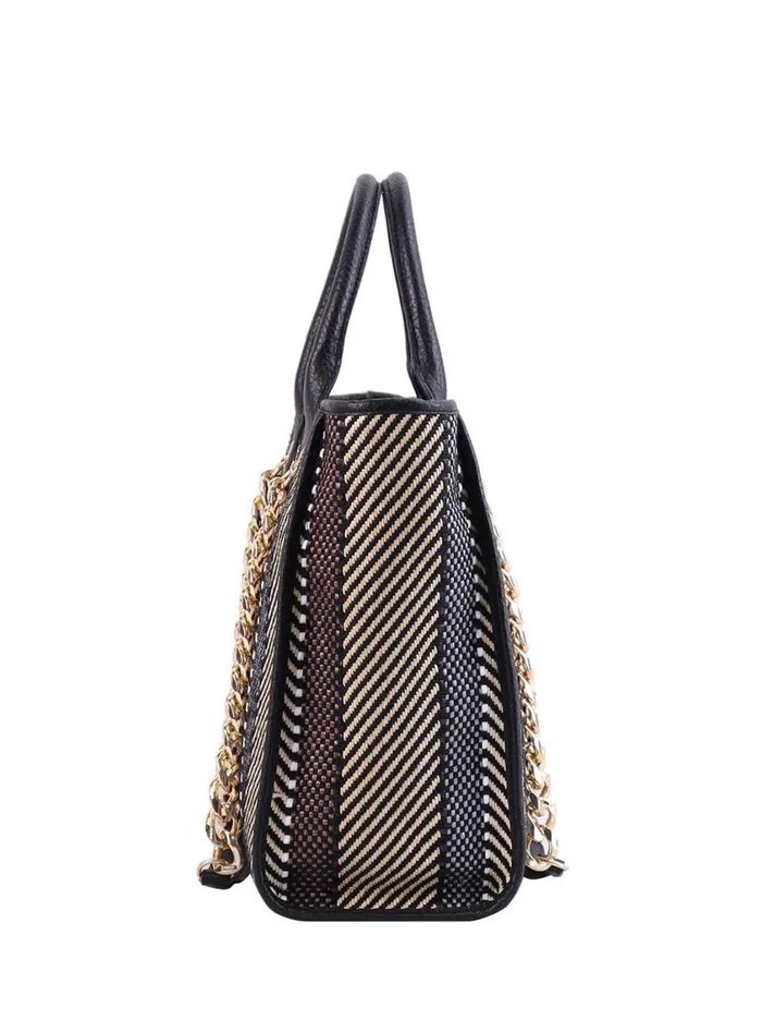 Women Crossbody Jessica Simpson Dani Tote In Black Natural Straw