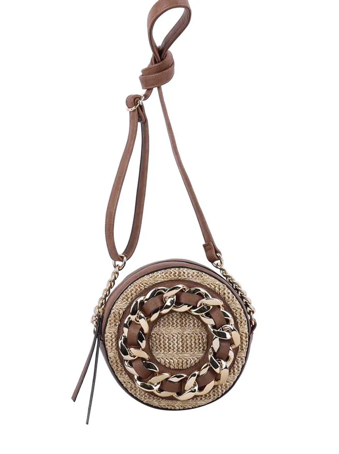 Women Crossbody Jessica Simpson Maison Circle Crossbody In Straw Natural