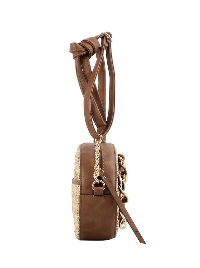 Women Crossbody Jessica Simpson Maison Circle Crossbody In Straw Natural