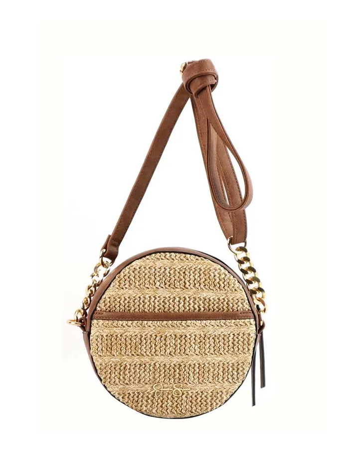 Women Crossbody Jessica Simpson Maison Circle Crossbody In Straw Natural