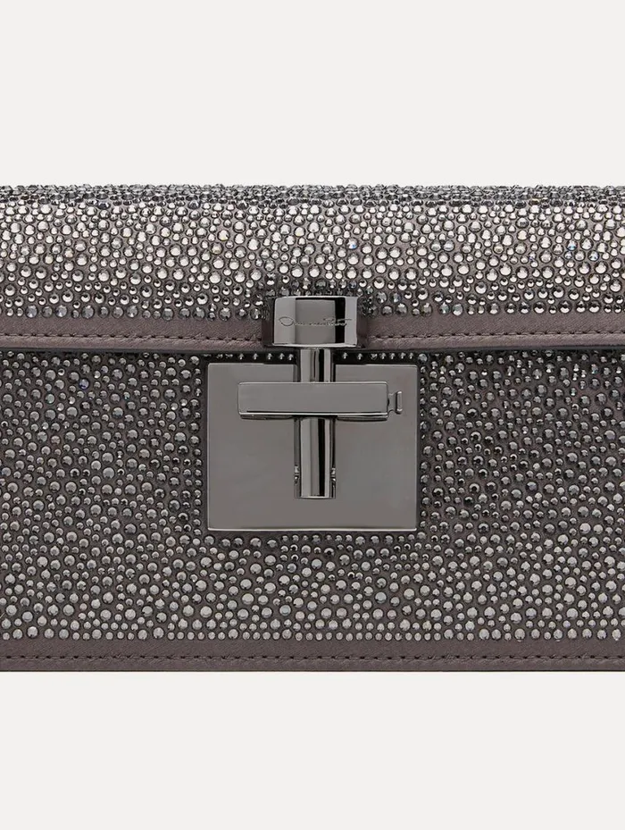 Women Crystal Pav Alibi Clutch Smoke Gunmetal Oscar De La Renta Handbags Women Crystal Pav Alibi Clutch Smoke Gunmetal Oscar De La Renta Handbags