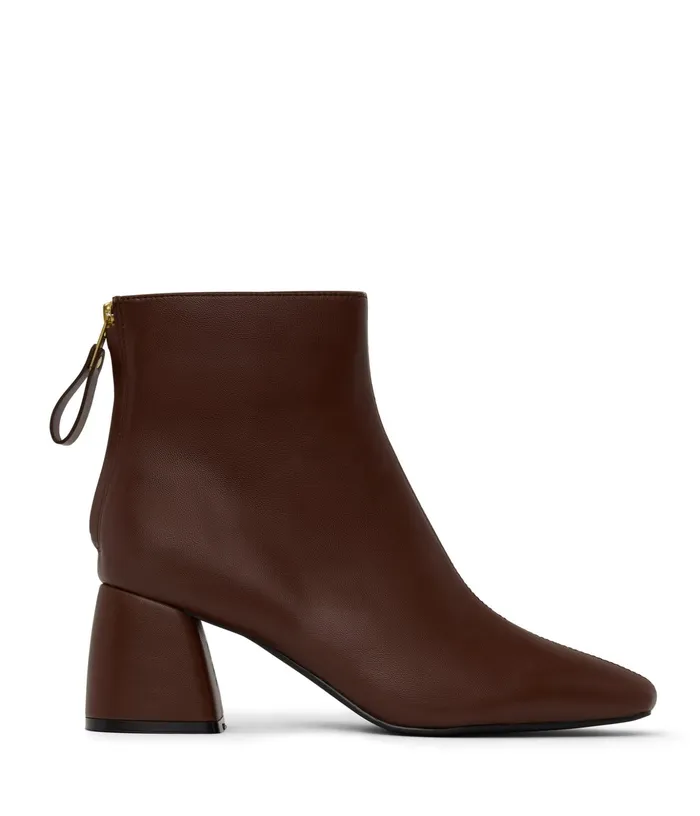 Women Deena Vegan Mid Heel Boots Chocolate Matt and Nat Heels