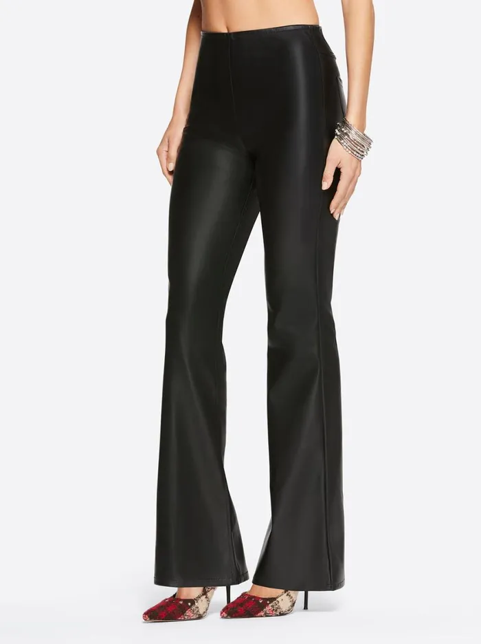 Women Denim Jessica Simpson Pull On Flare In Black Faux Leather