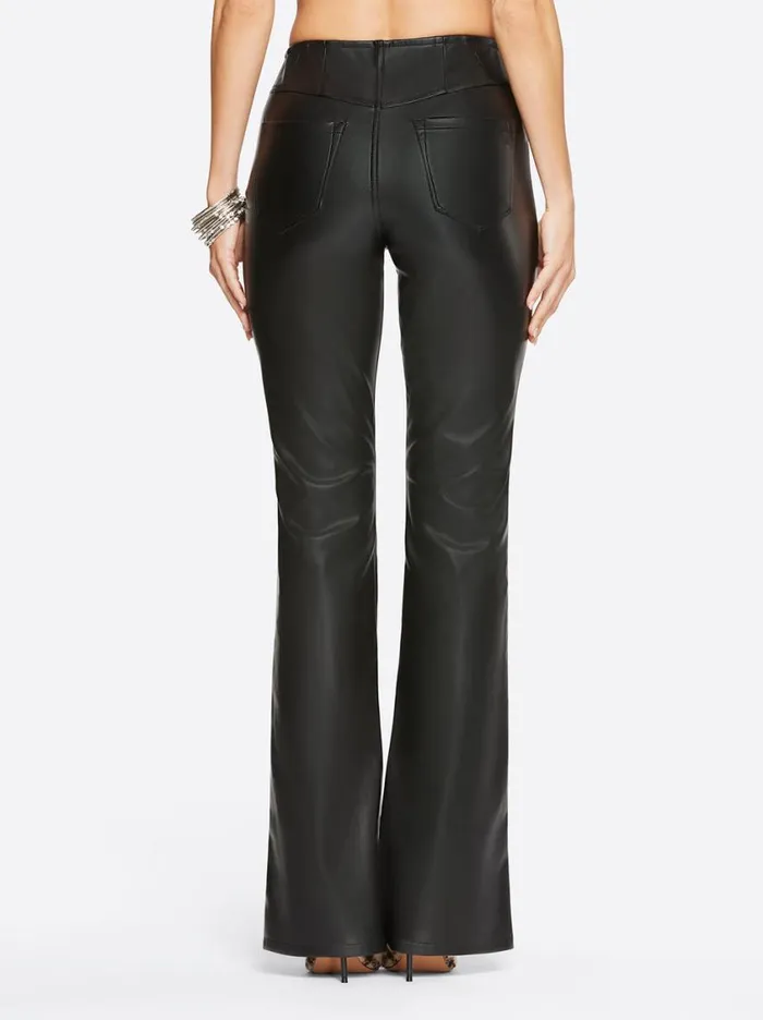 Women Denim Jessica Simpson Pull On Flare In Black Faux Leather