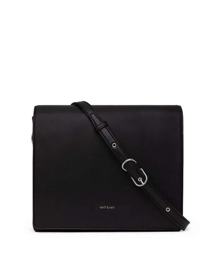 Women Dover Vegan Shoulder Bag 8211 Loom Black Shiny Nickel Matt and Nat Shoulder Bags