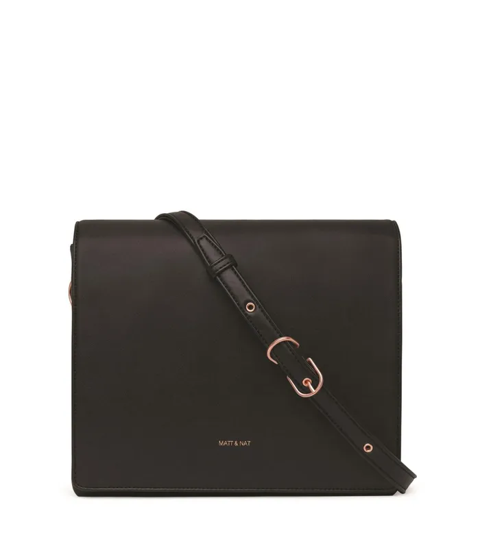 Women Dover Vegan Shoulder Bag 8211 Loom Black Shiny Nickel Matt and Nat Shoulder Bags