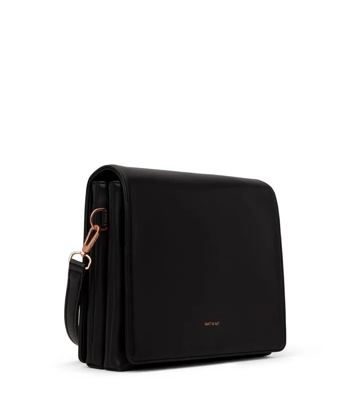 Women Dover Vegan Shoulder Bag 8211 Loom Black Shiny Nickel Matt and Nat Shoulder Bags