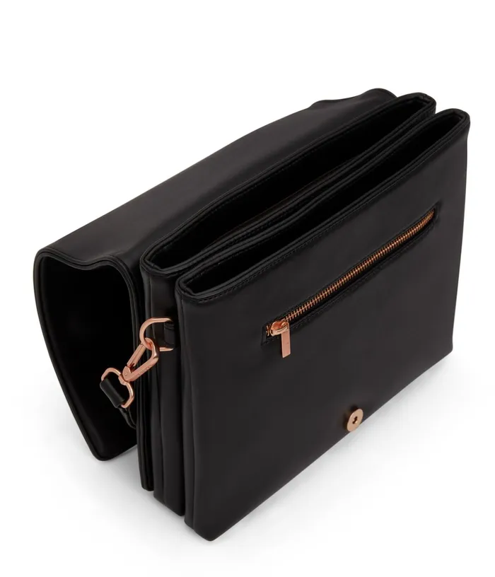 Women Dover Vegan Shoulder Bag 8211 Loom Black Shiny Nickel Matt and Nat Shoulder Bags