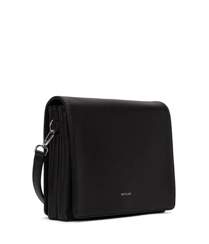 Women Dover Vegan Shoulder Bag 8211 Loom Black Shiny Nickel Matt and Nat Shoulder Bags