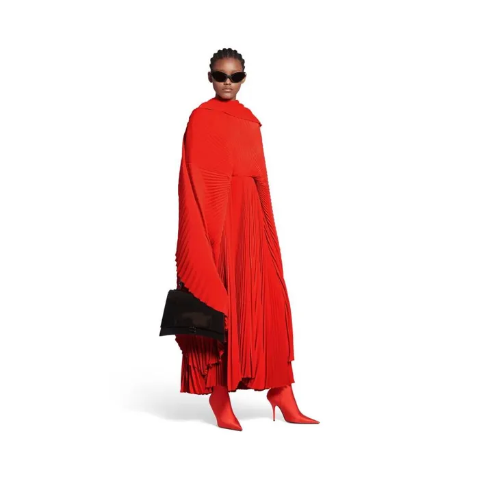 Women Dresses and Skirts Balenciaga Pleated Drape Dress In Red