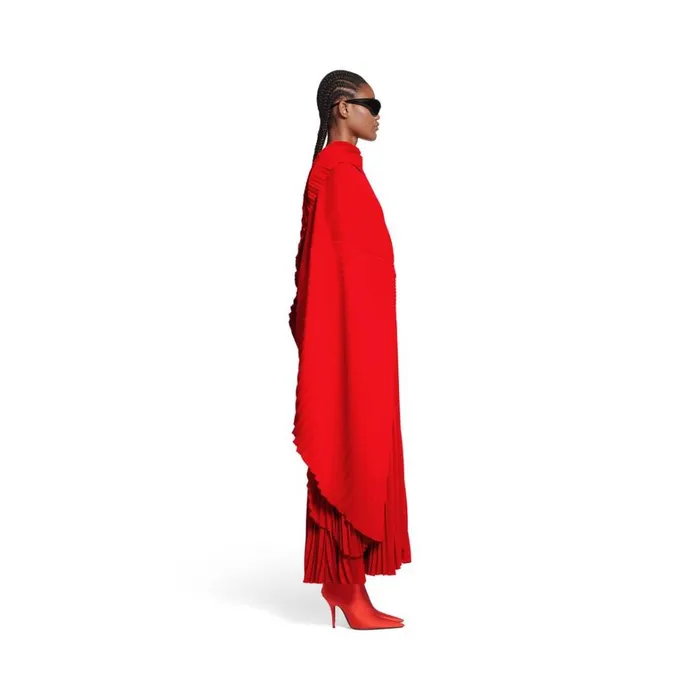 Women Dresses and Skirts Balenciaga Pleated Drape Dress In Red
