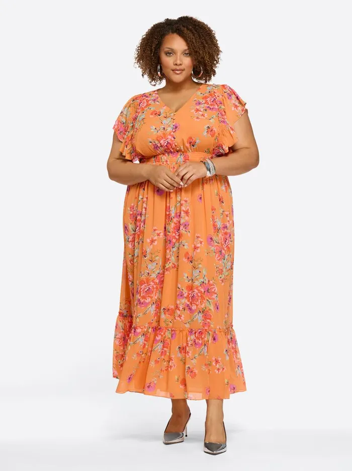 Women Dresses Jessica Simpson Althea Maxi Dress In Watercolor Roses