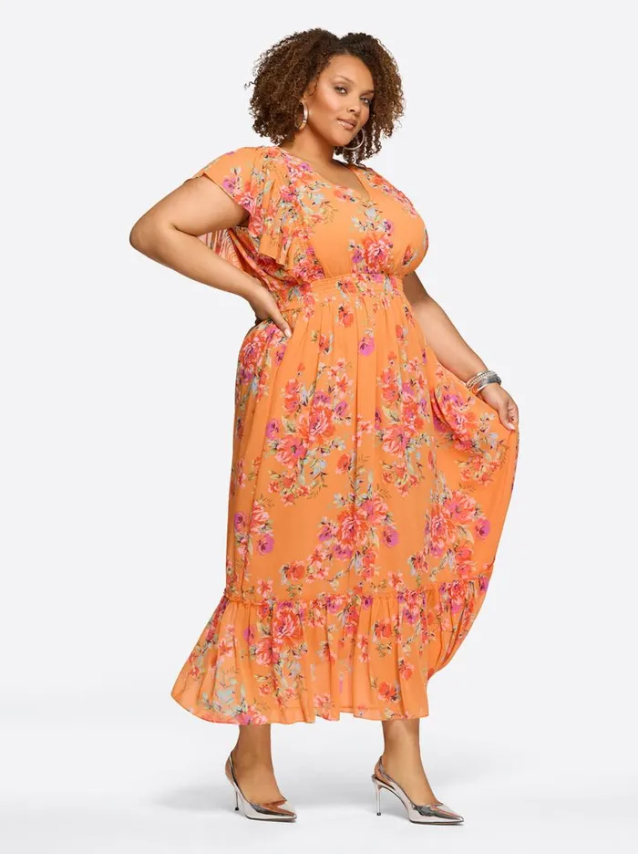 Women Dresses Jessica Simpson Althea Maxi Dress In Watercolor Roses