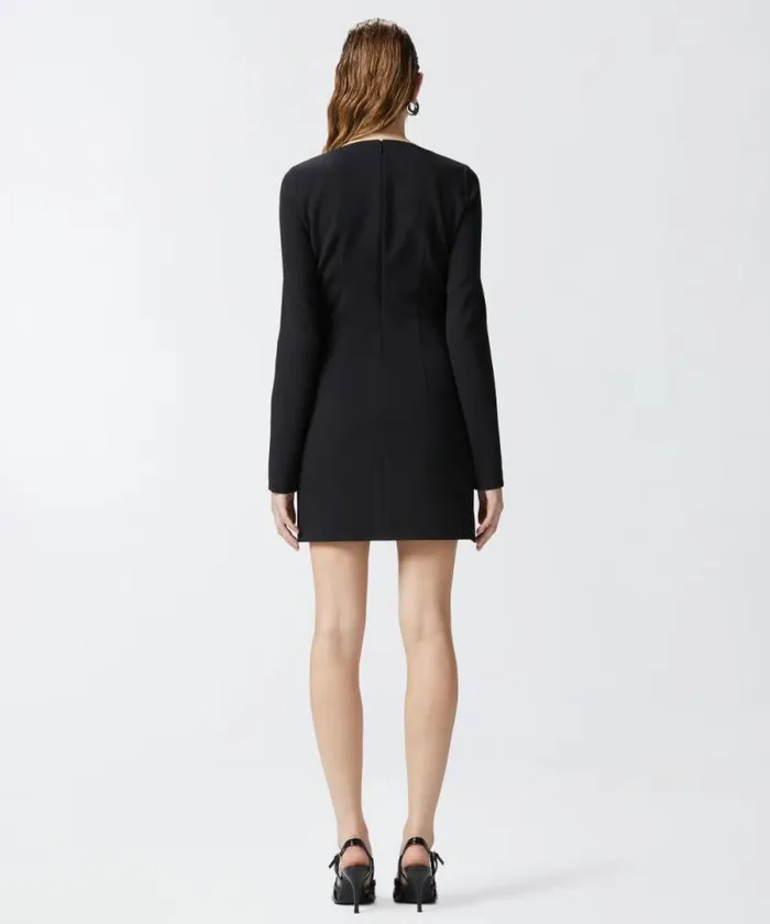 Women Dresses Pinko Mini Dress With Metal Zip Limo Black Women Dresses Pinko Mini Dress With Metal Zip Limo Black