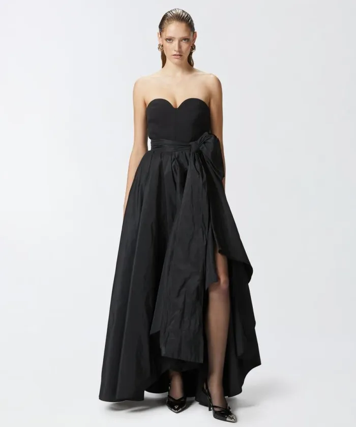 Women Dresses Pinko Twopiece Dress With Playsuit And Maxi Skirt Limo Black