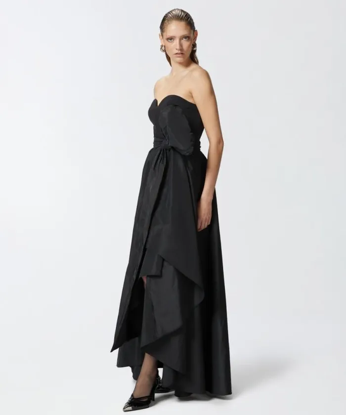 Women Dresses Pinko Twopiece Dress With Playsuit And Maxi Skirt Limo Black