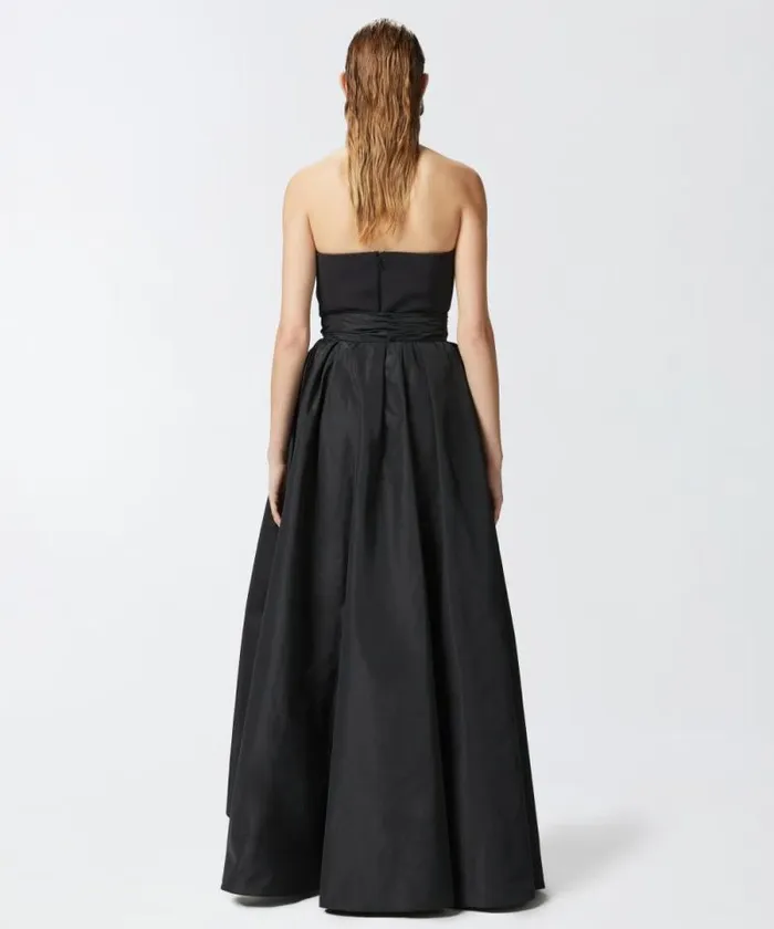 Women Dresses Pinko Twopiece Dress With Playsuit And Maxi Skirt Limo Black