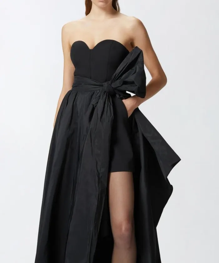 Women Dresses Pinko Twopiece Dress With Playsuit And Maxi Skirt Limo Black