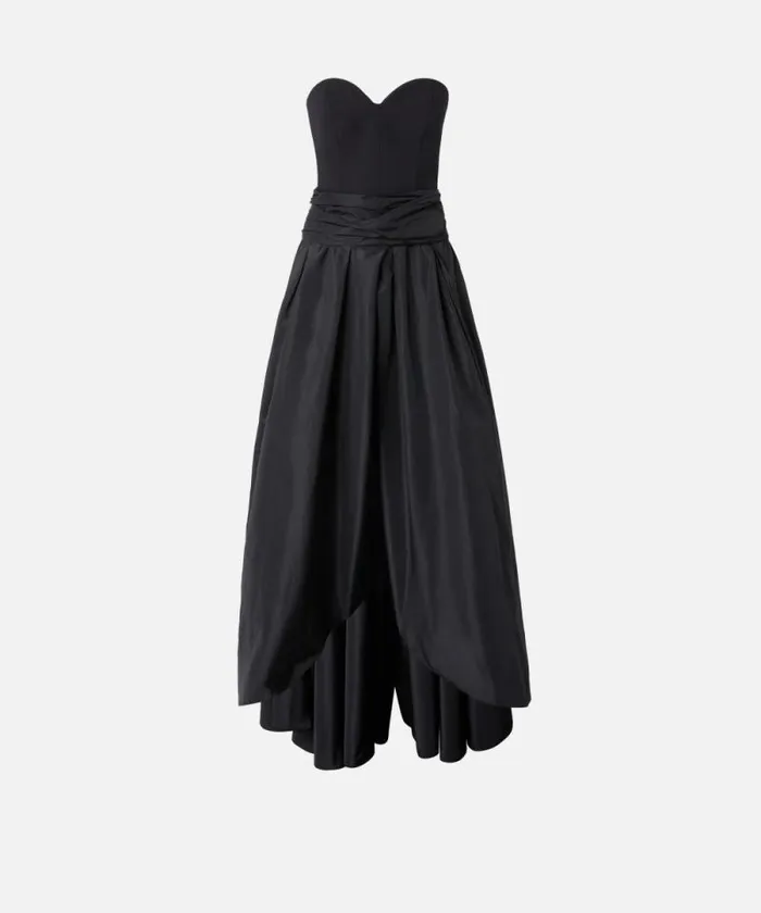 Women Dresses Pinko Twopiece Dress With Playsuit And Maxi Skirt Limo Black