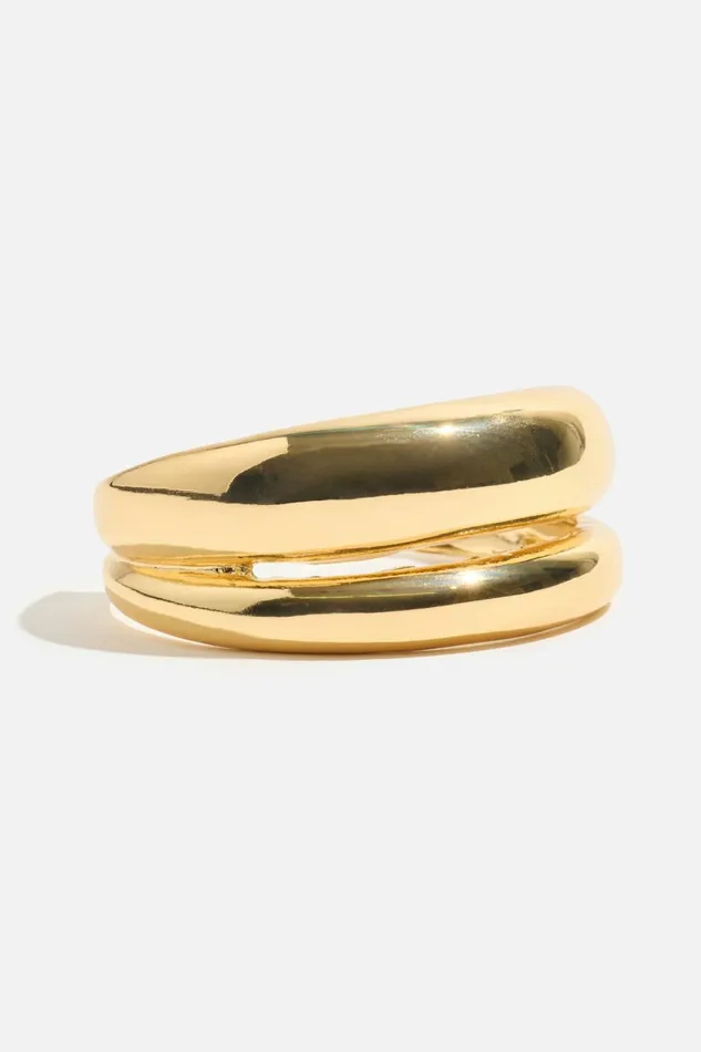 Women Dynamite Bracelets Double Curved Cuff Bracelet YELLOW