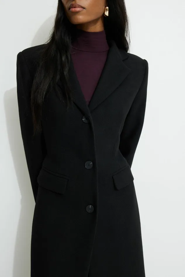 Women Dynamite Coats and Jackets Tailored Single Breasted Coat Black