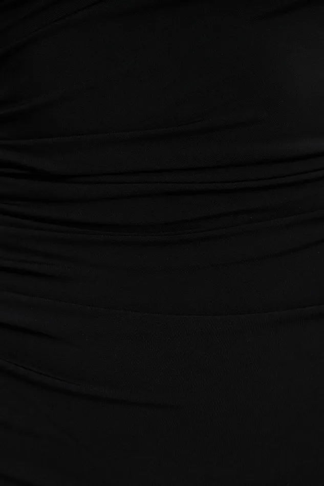 Women Dynamite Dresses and Jumpsuits Jersey Draped Maxi Dress Black
