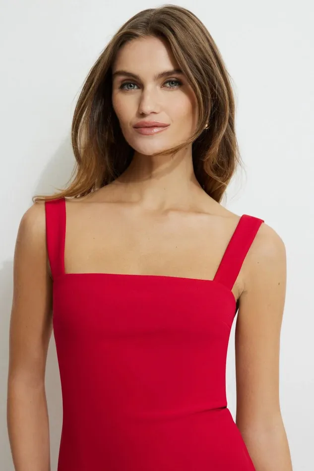Women Dynamite Dresses and Jumpsuits Open Back Midi Dress Red