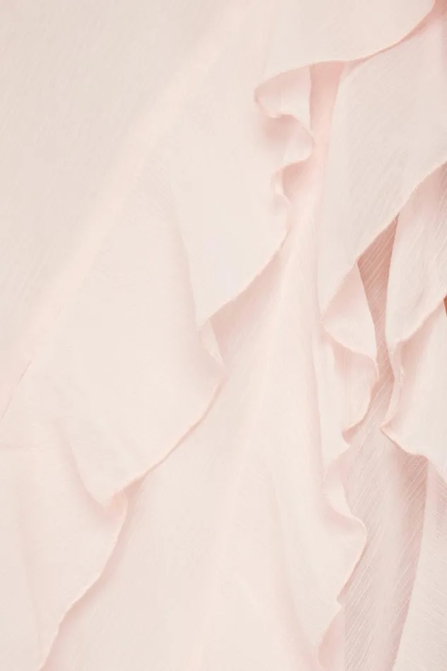 Women Dynamite Dresses and Jumpsuits Ruffled Chiffon Maxi Dress PINK