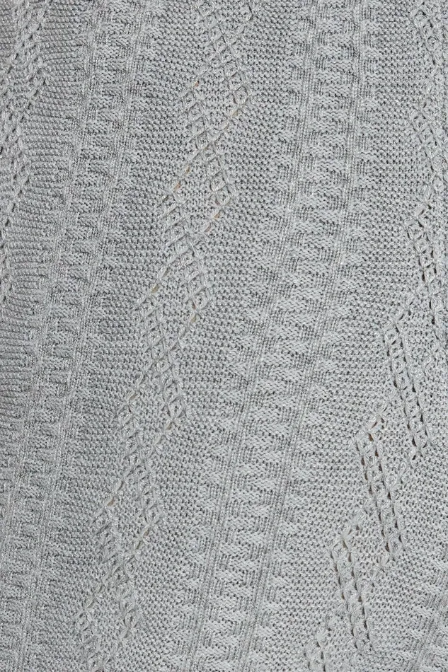 Women Dynamite Pants Cable Knit Flared Pants Gray