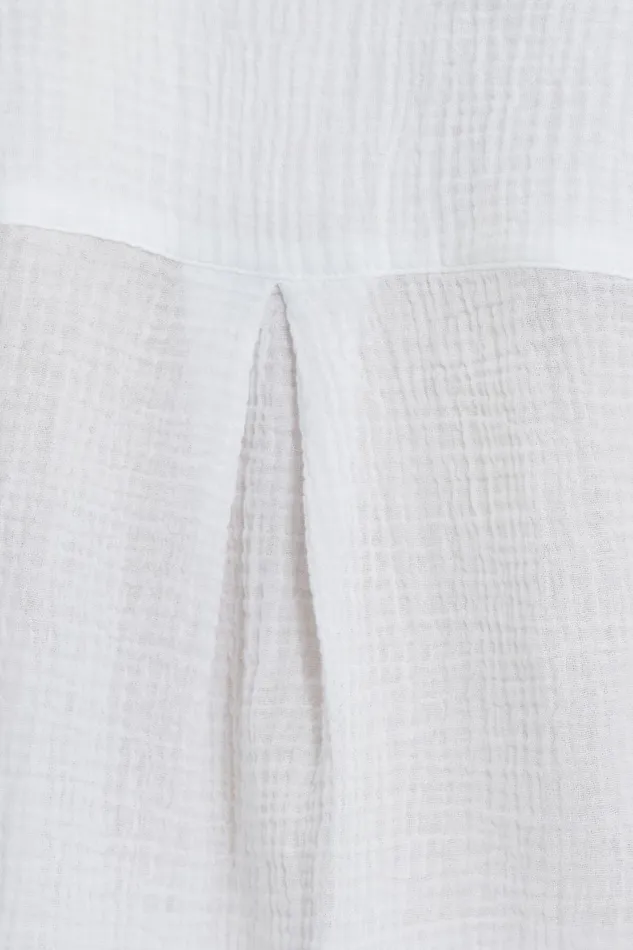 Women Dynamite Tops Gauze Oversized Shirt White