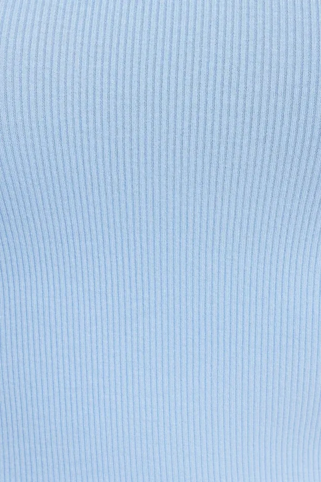 Women Dynamite Tops Ophelia Ribbed Long Sleeve T Shirt Blue