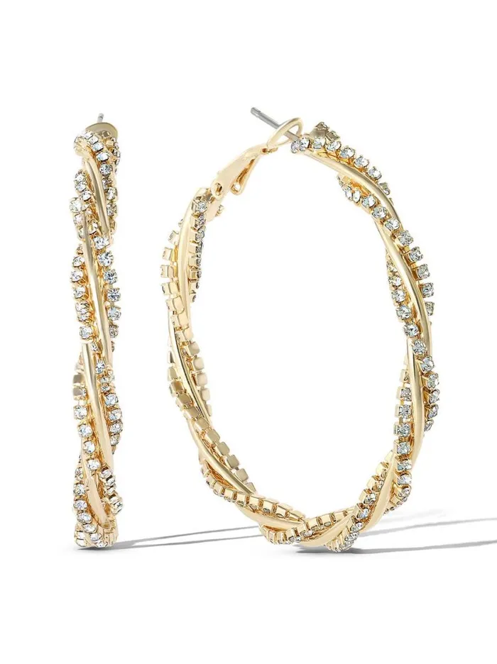 Women Earrings Jessica Simpson Spiral Hoop Earrings