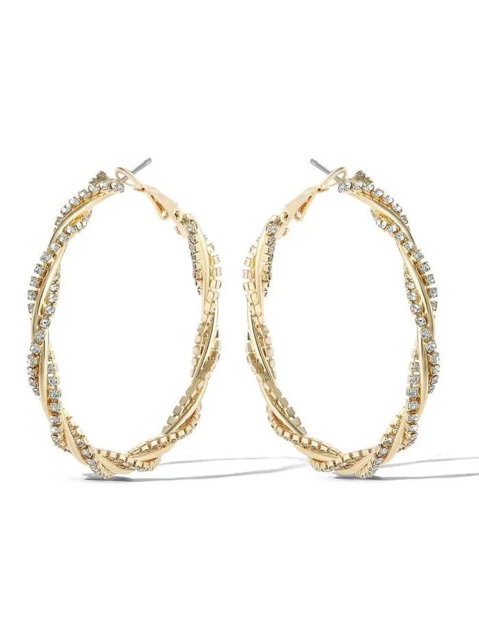 Women Earrings Jessica Simpson Spiral Hoop Earrings
