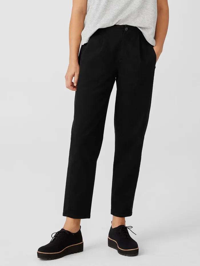 Women Eileen Fisher Denim Organic Cotton Denim Tapered Pant Black
