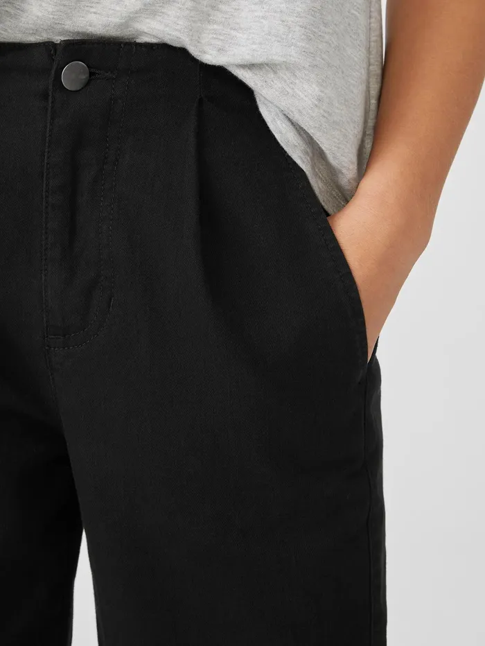 Women Eileen Fisher Denim Organic Cotton Denim Tapered Pant Black