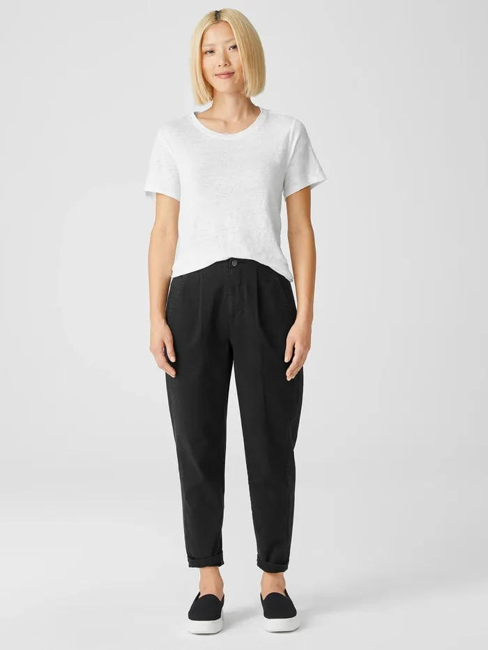 Women Eileen Fisher Denim Organic Cotton Denim Tapered Pant Black